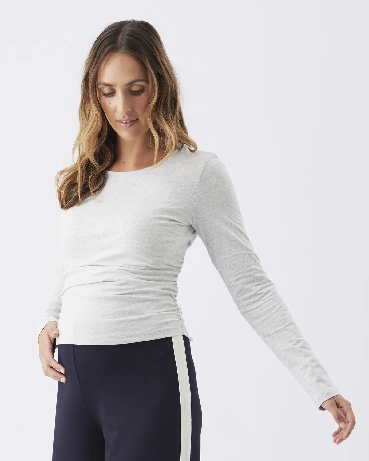 Ari Wide Leg Pant Midnight / White