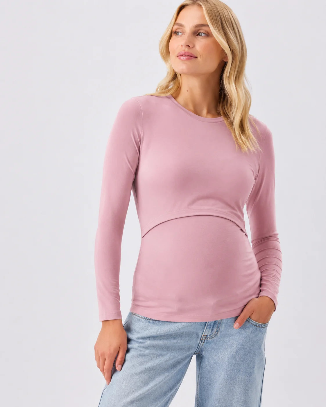 Luxe Knit Nursing Top  Pink