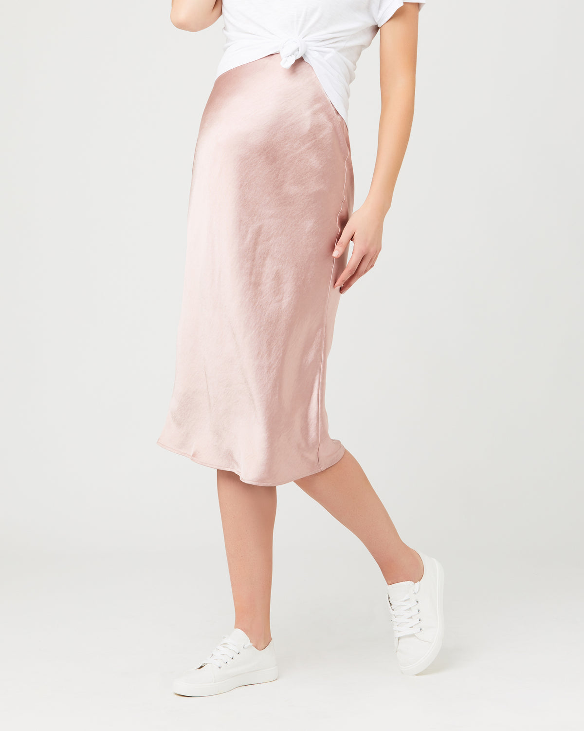 Lexie Satin Skirt Dusty Pink