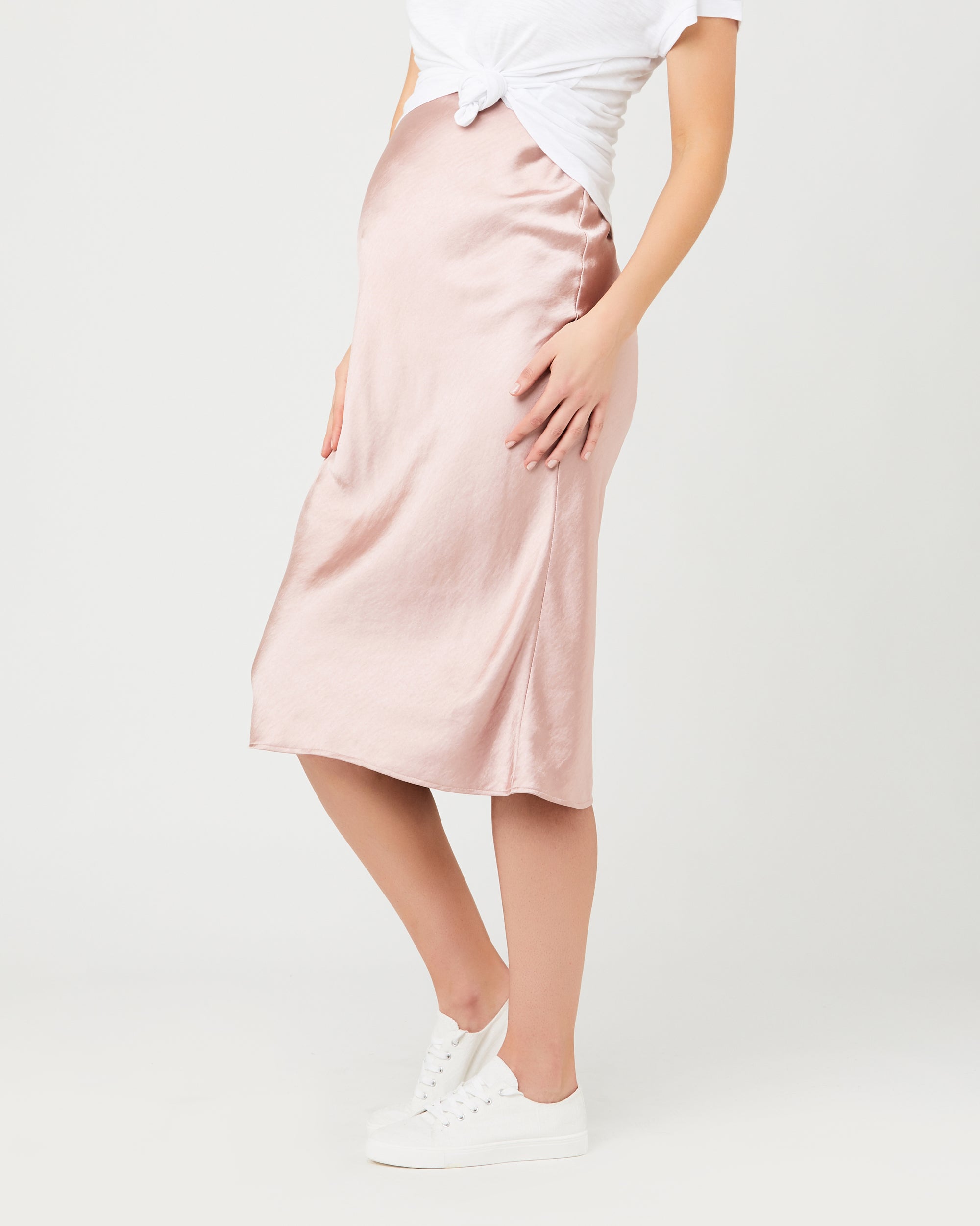 Lexie Satin Skirt Dusty Pink