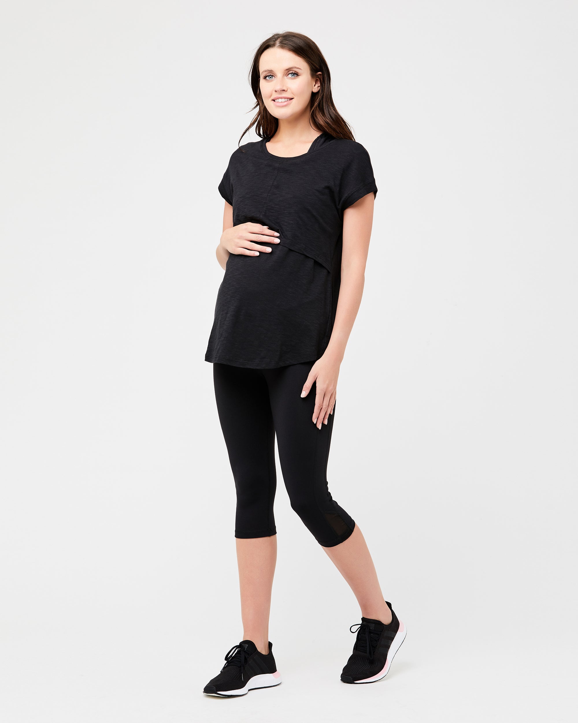 Active Over Tummy Knee Legging Black