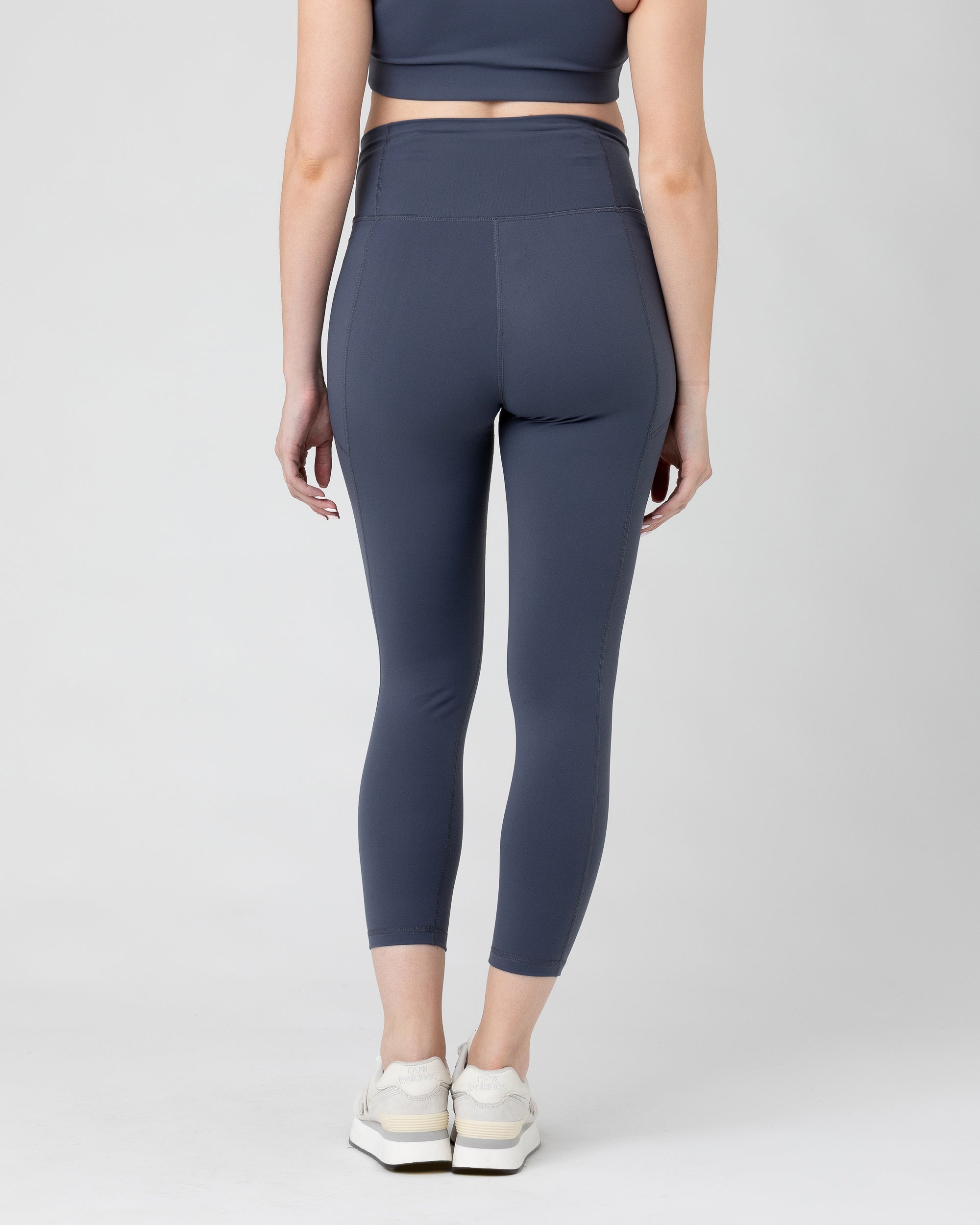 Tempo Crop Legging Blue Steel