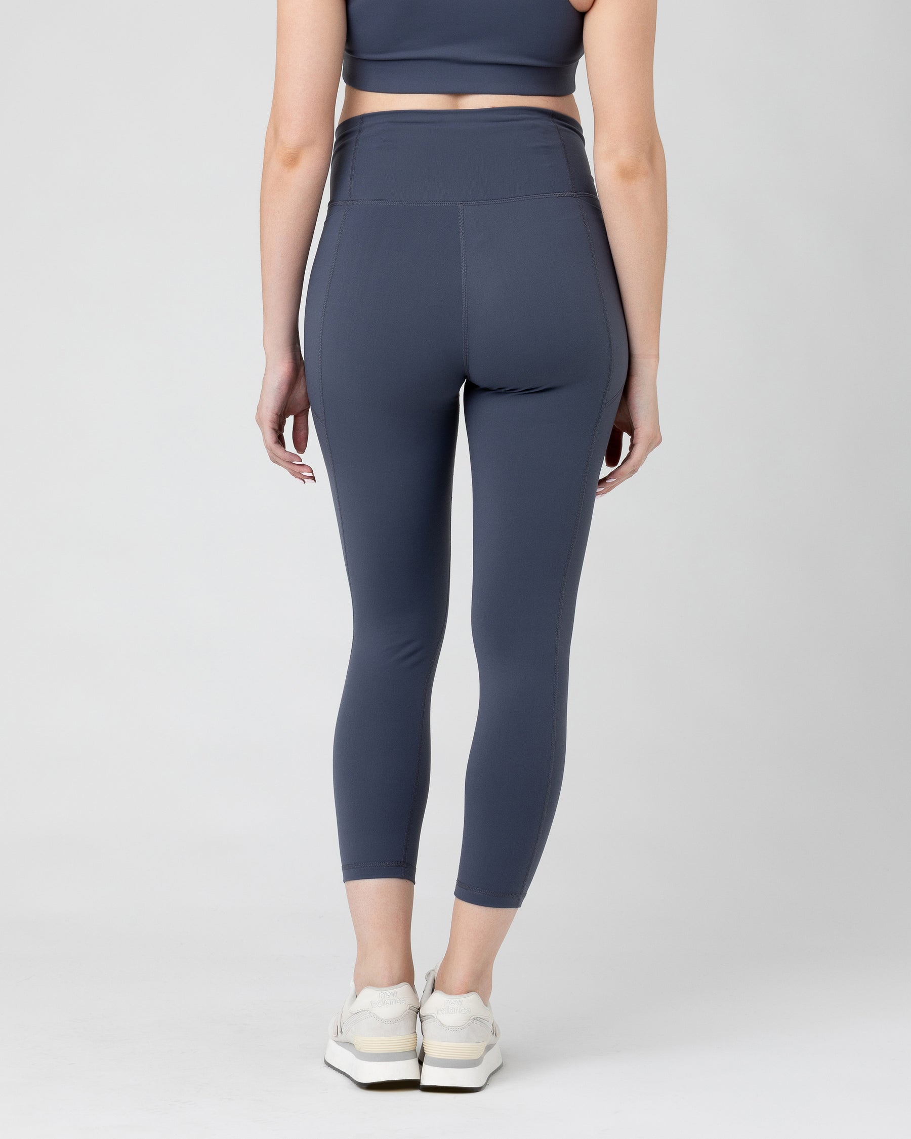 Tempo Crop Legging Blue Steel