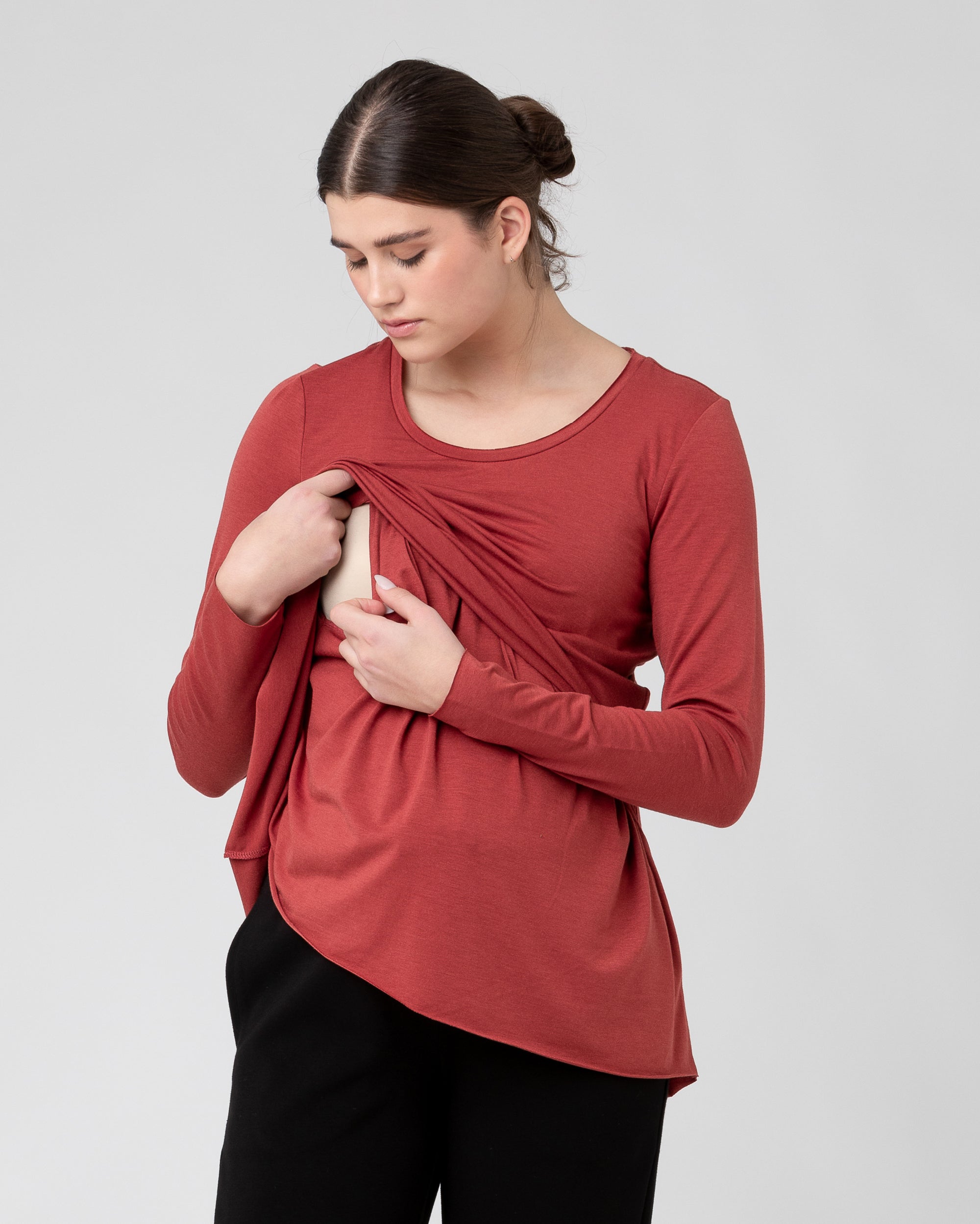 Raw Edge Nursing Top Spice