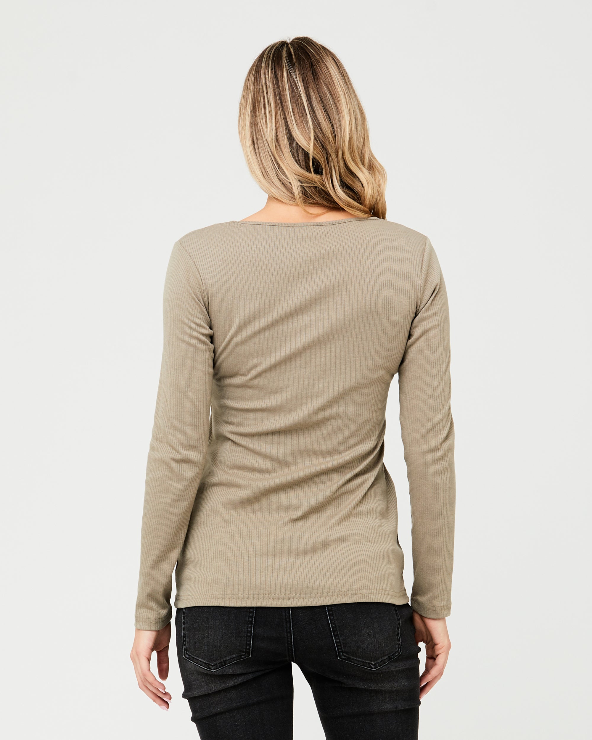 Tessa Rib Nursing Top Olive