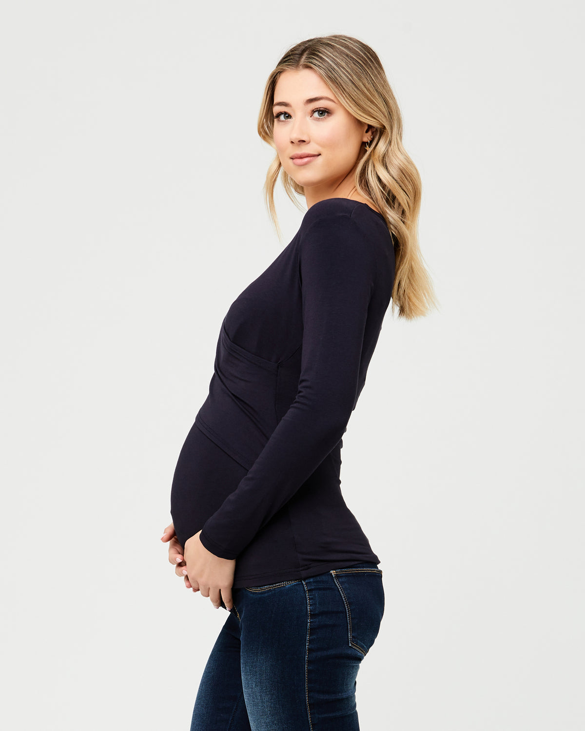 Embrace Long Sleeve Nursing Top New Navy