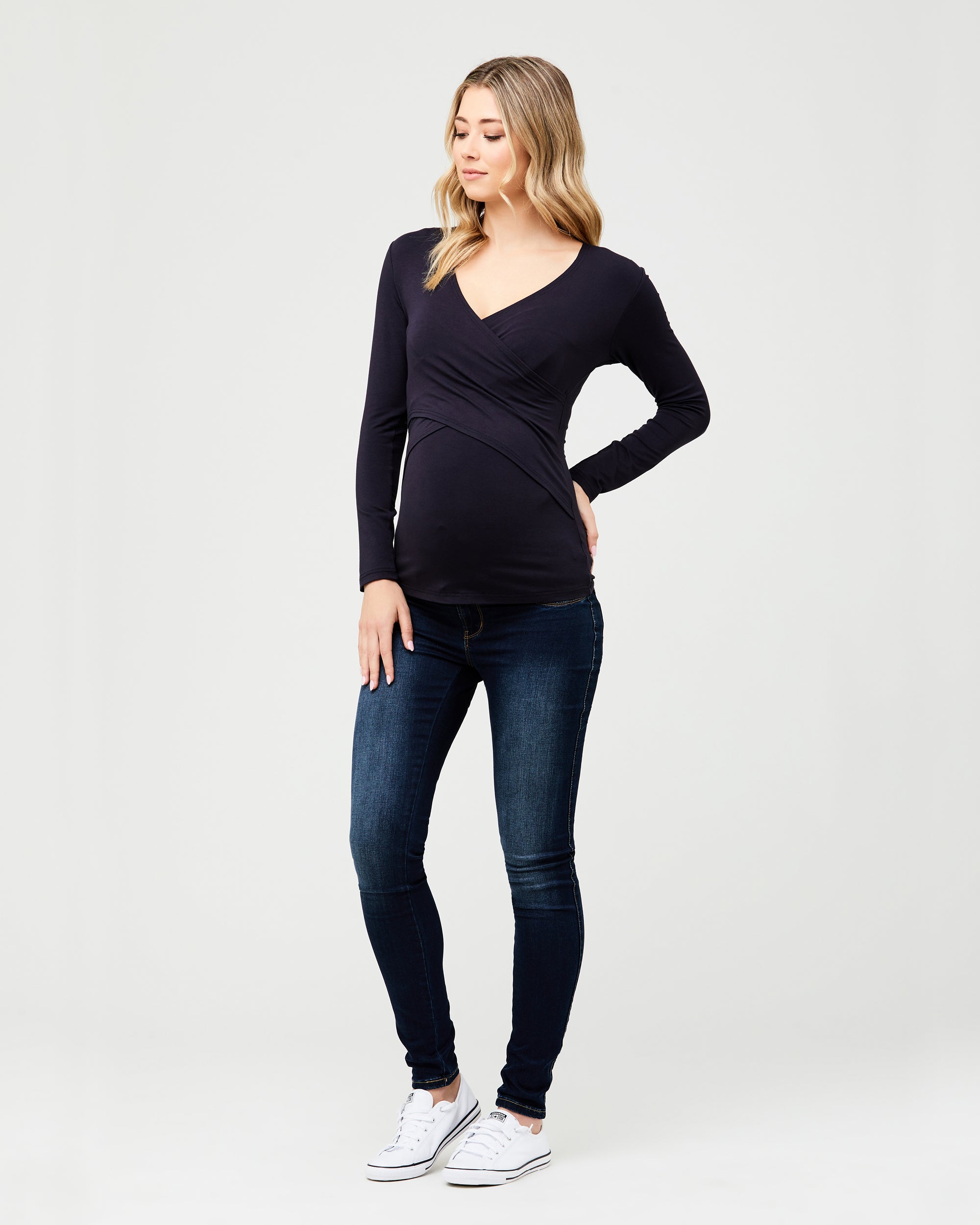 Embrace Long Sleeve Nursing Top New Navy