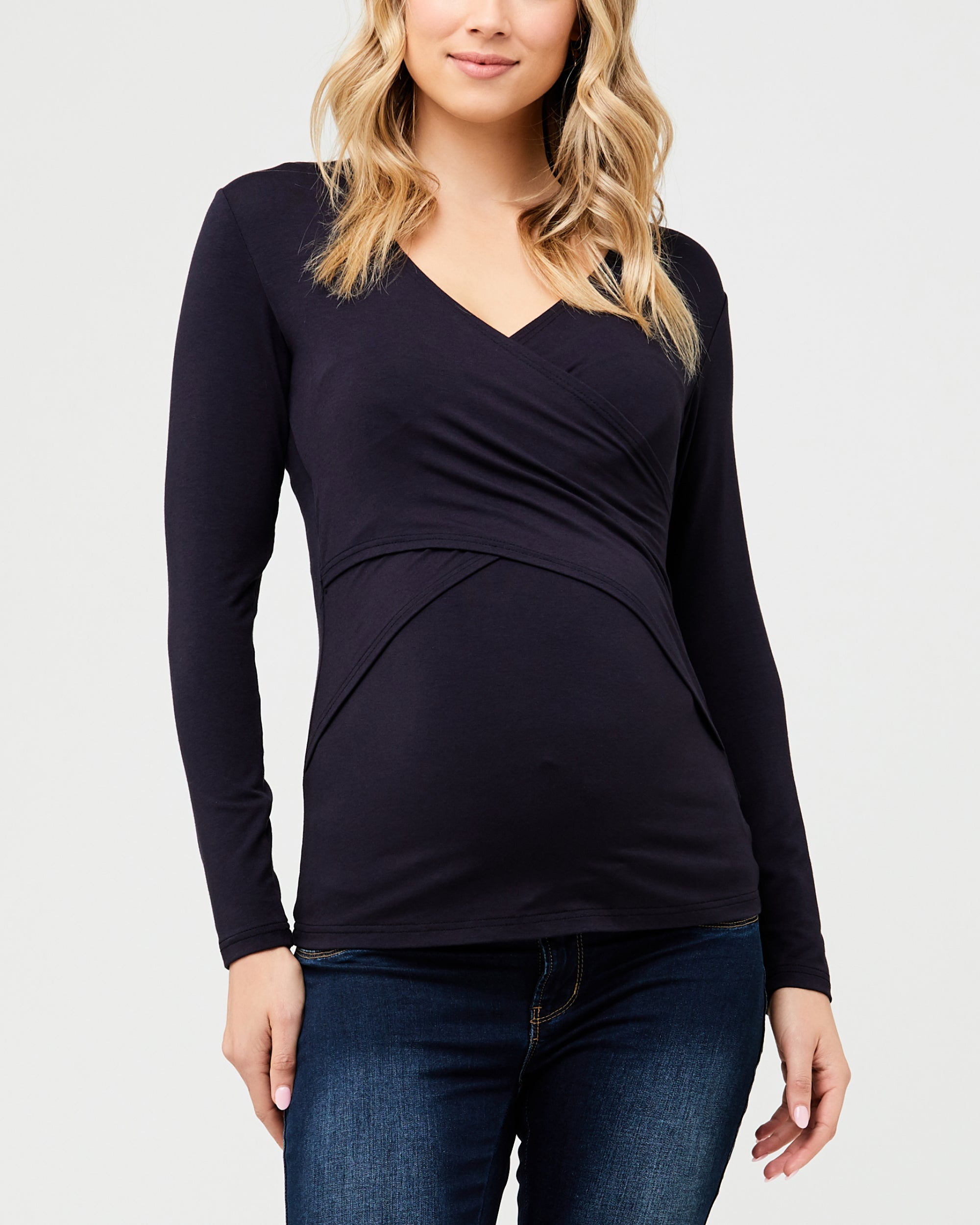 Embrace Long Sleeve Nursing Top New Navy