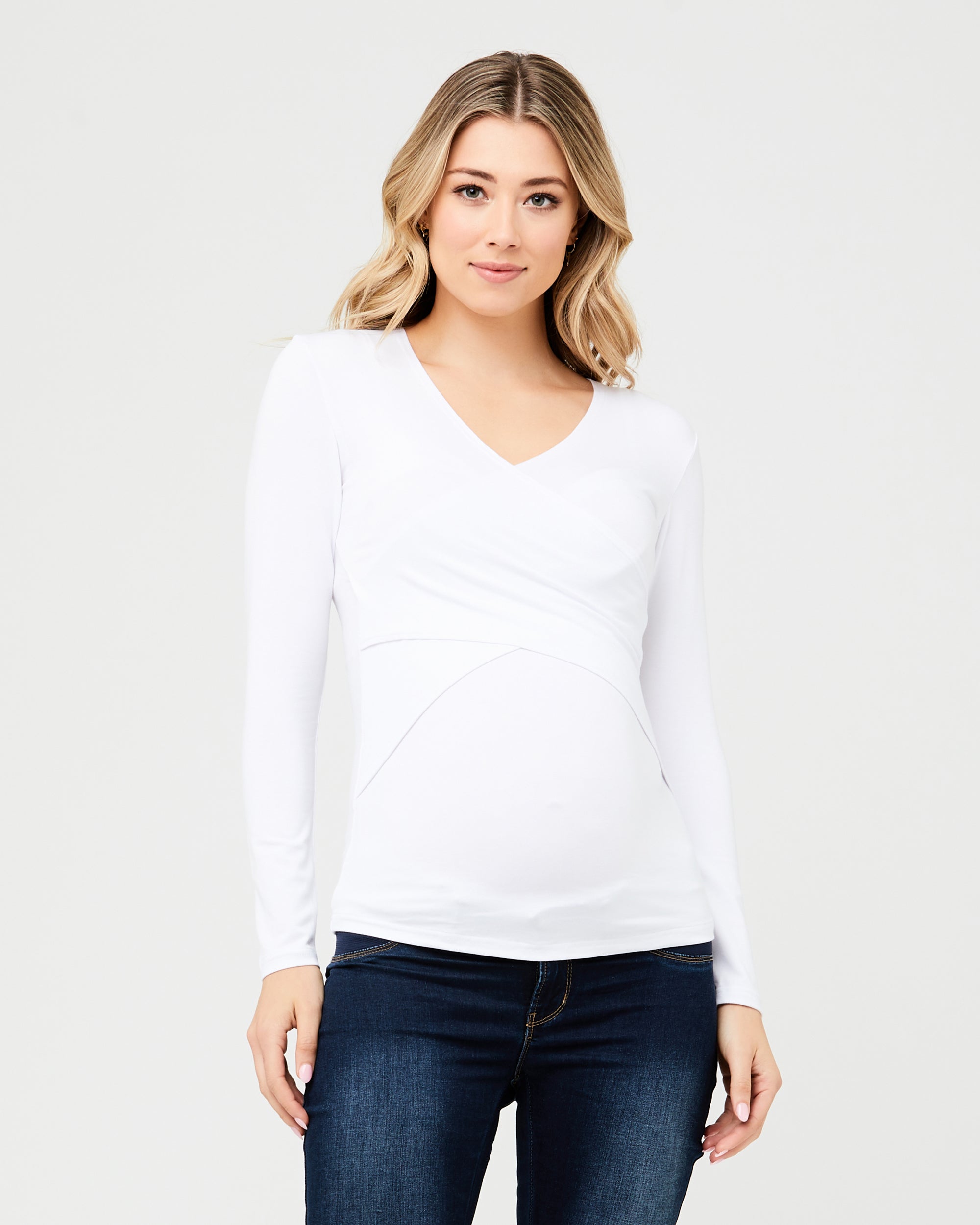 Embrace Long Sleeve Nursing Top White