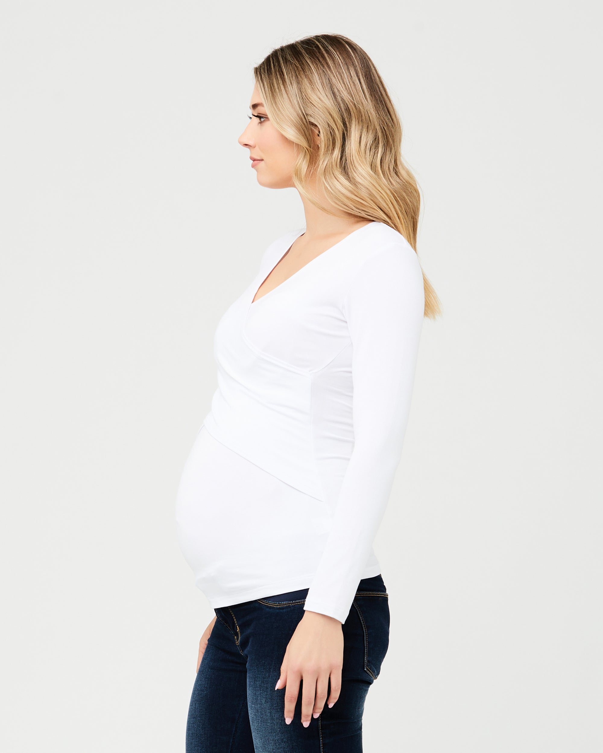 Embrace Long Sleeve Nursing Top White