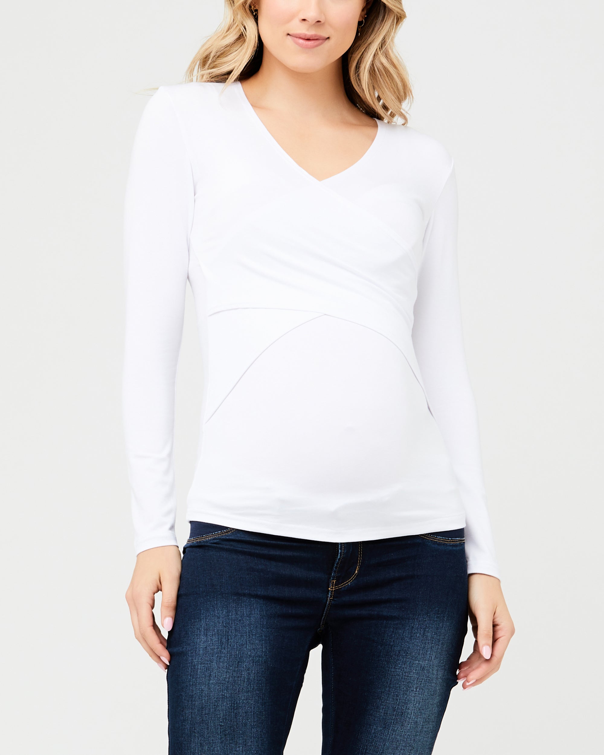 Embrace Long Sleeve Nursing Top White