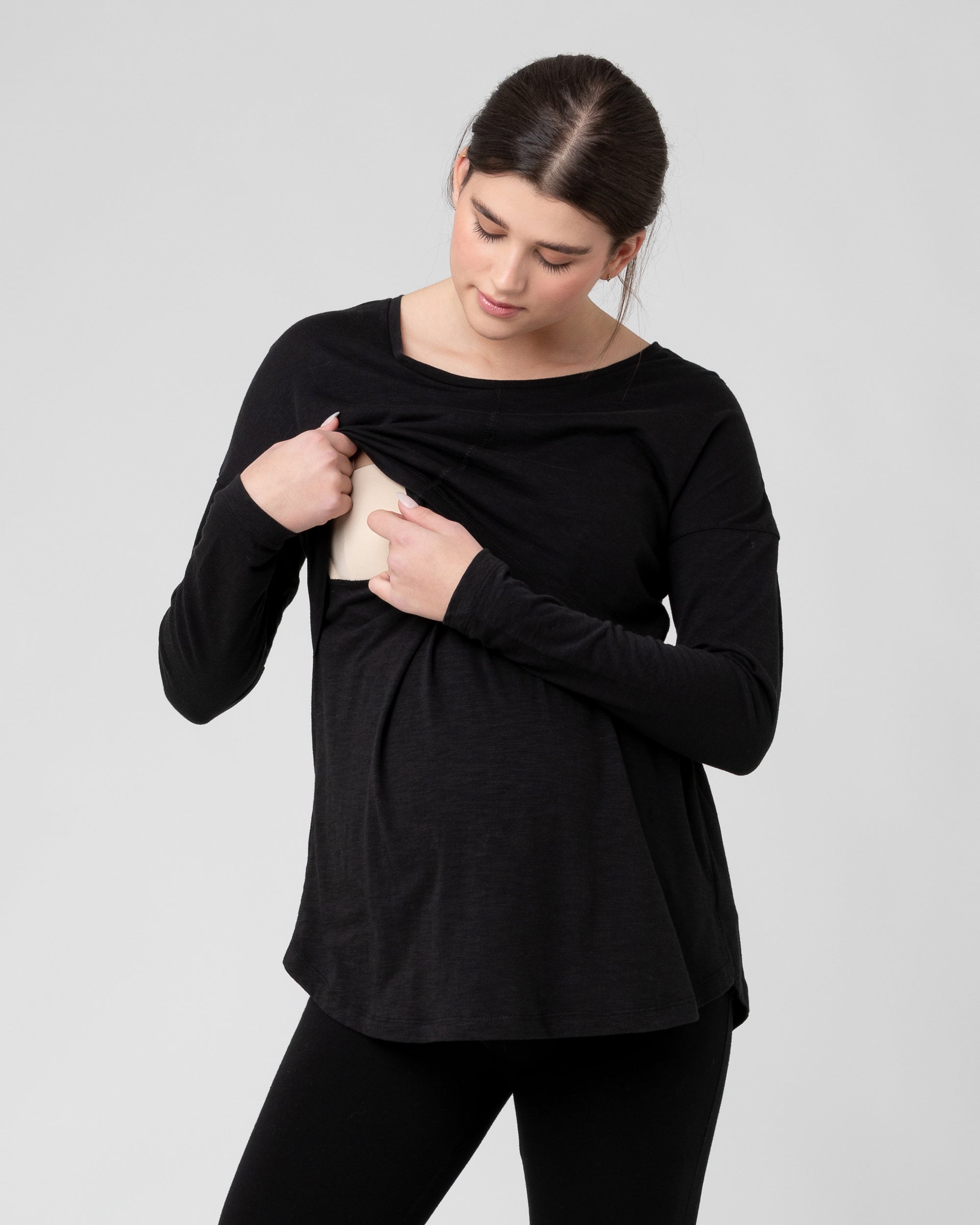 Richie Long Sleeve Nursing Tee Black