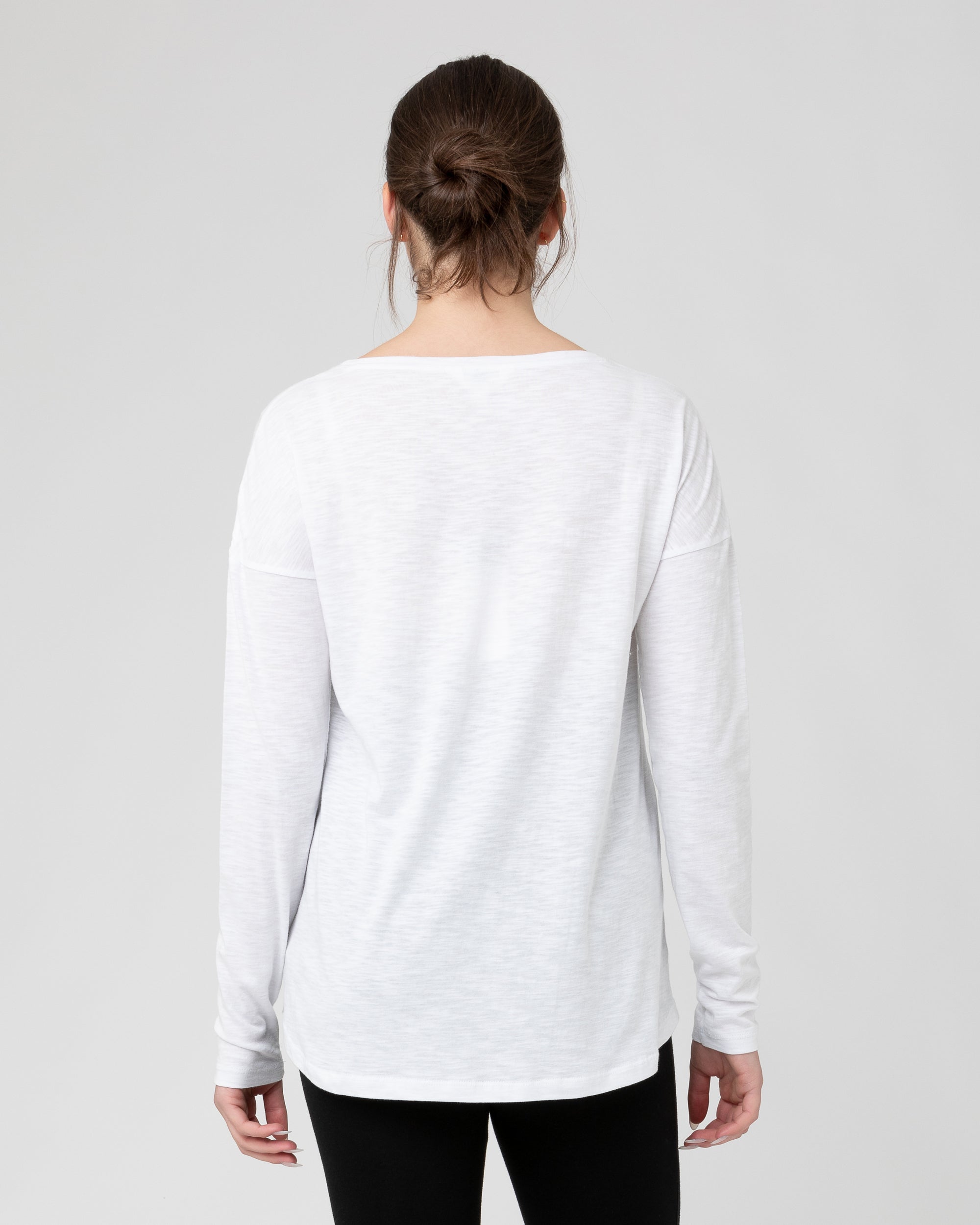 Richie Long Sleeve Nursing Tee White