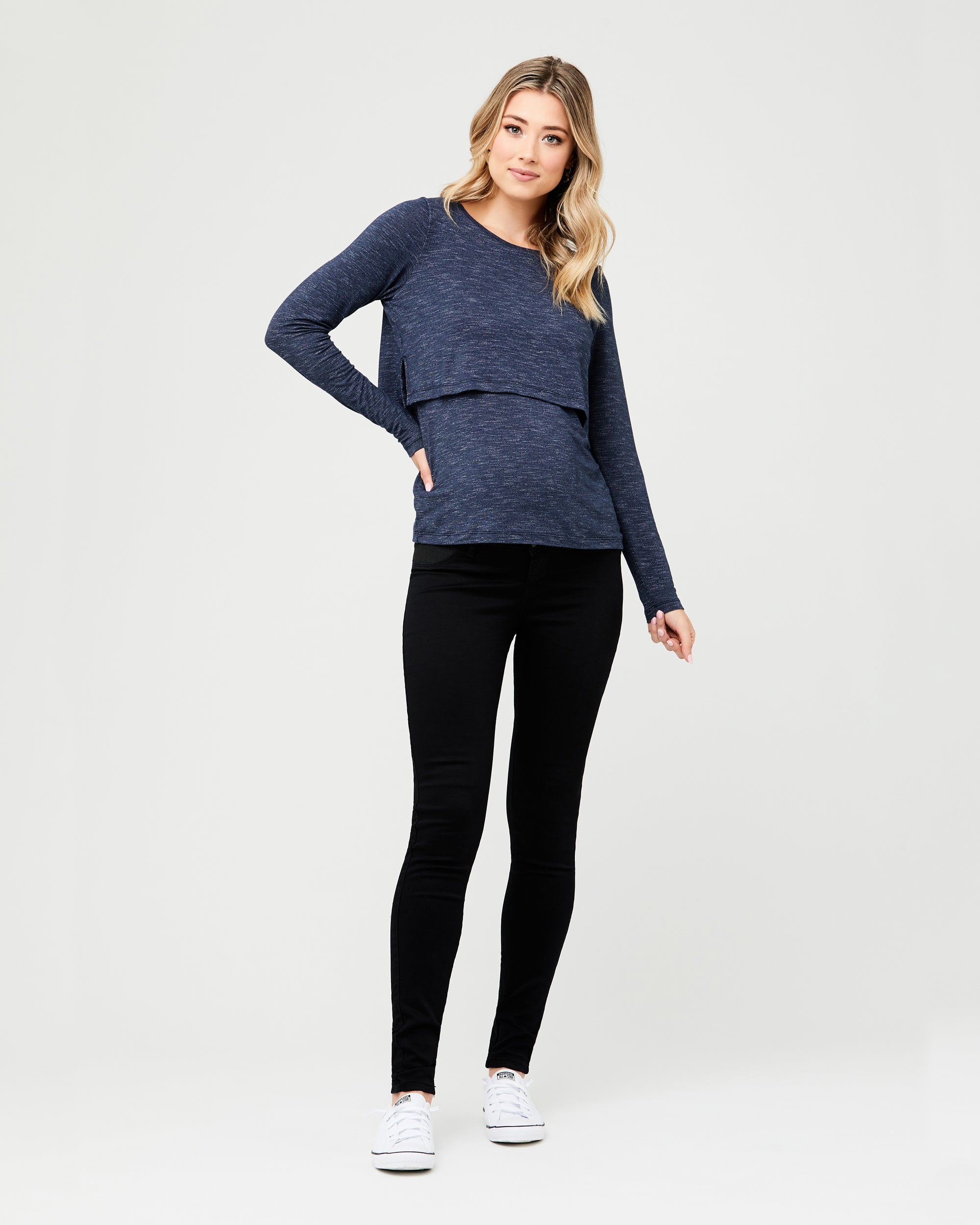 Leah Nursing Top Denim