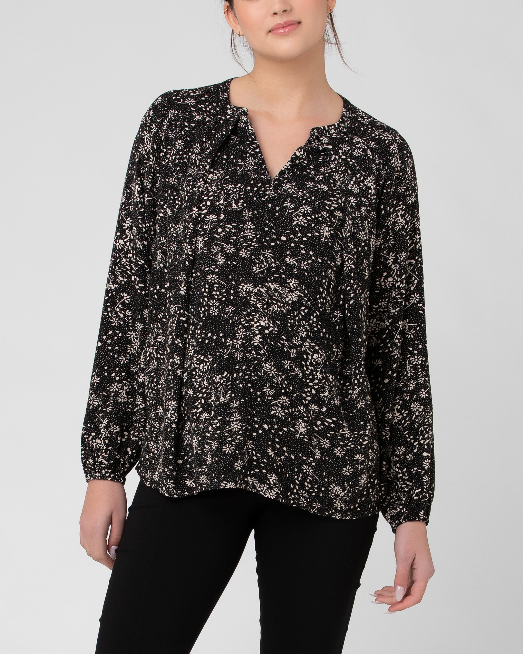 Trixie Nursing Blouse  Black / Natural