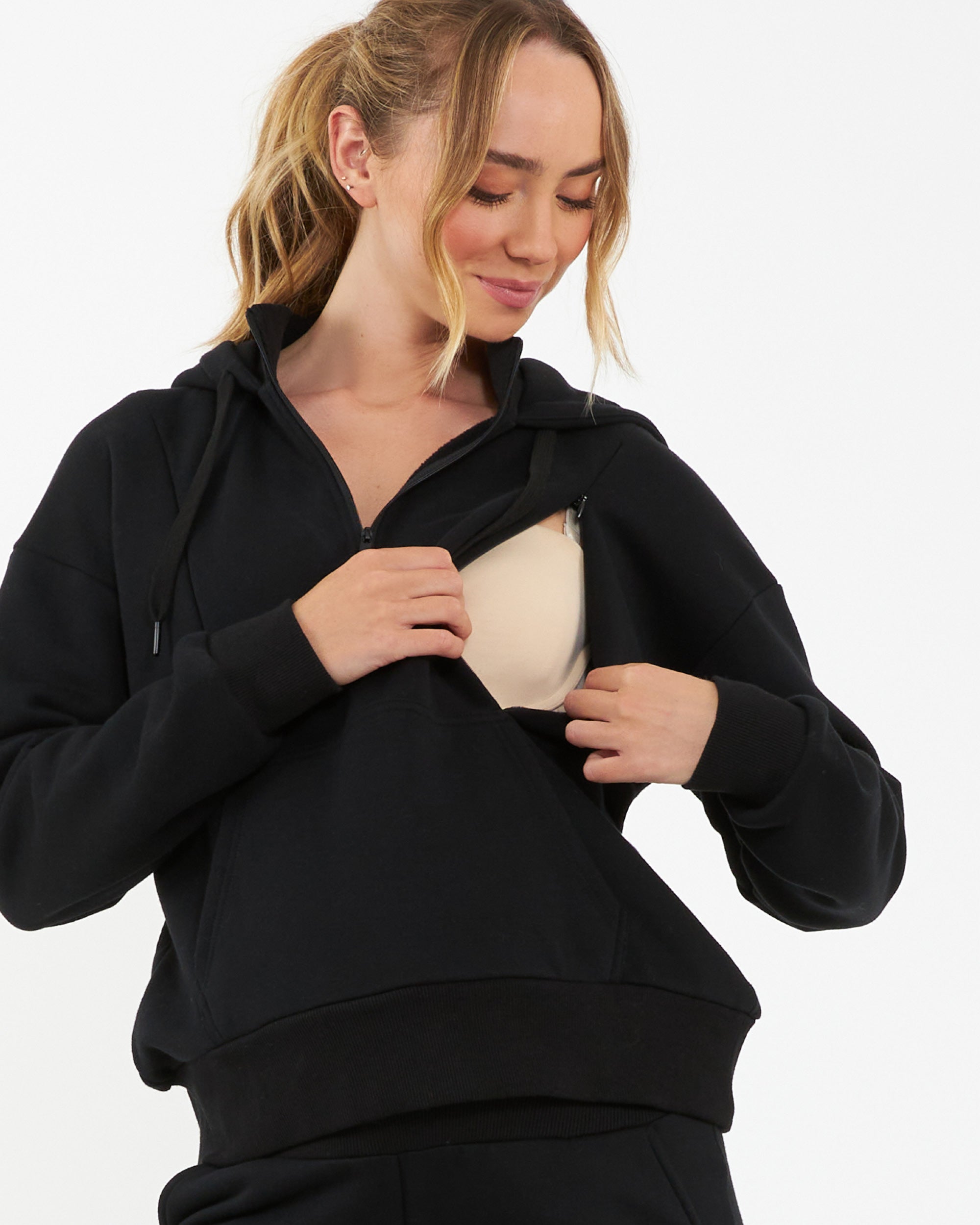 Nicky Nursing Hoodie  Black