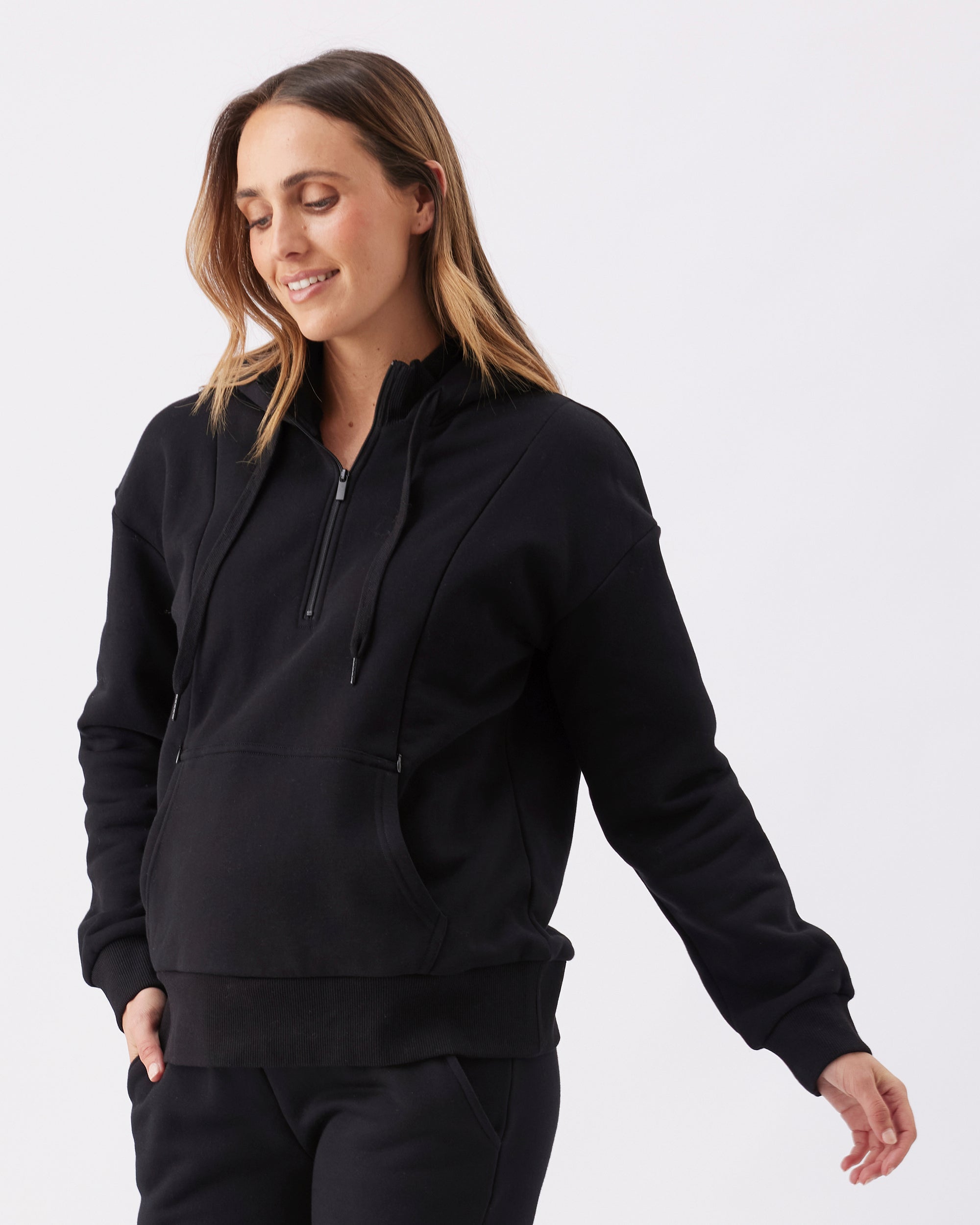 Nicky Nursing Hoodie  Black