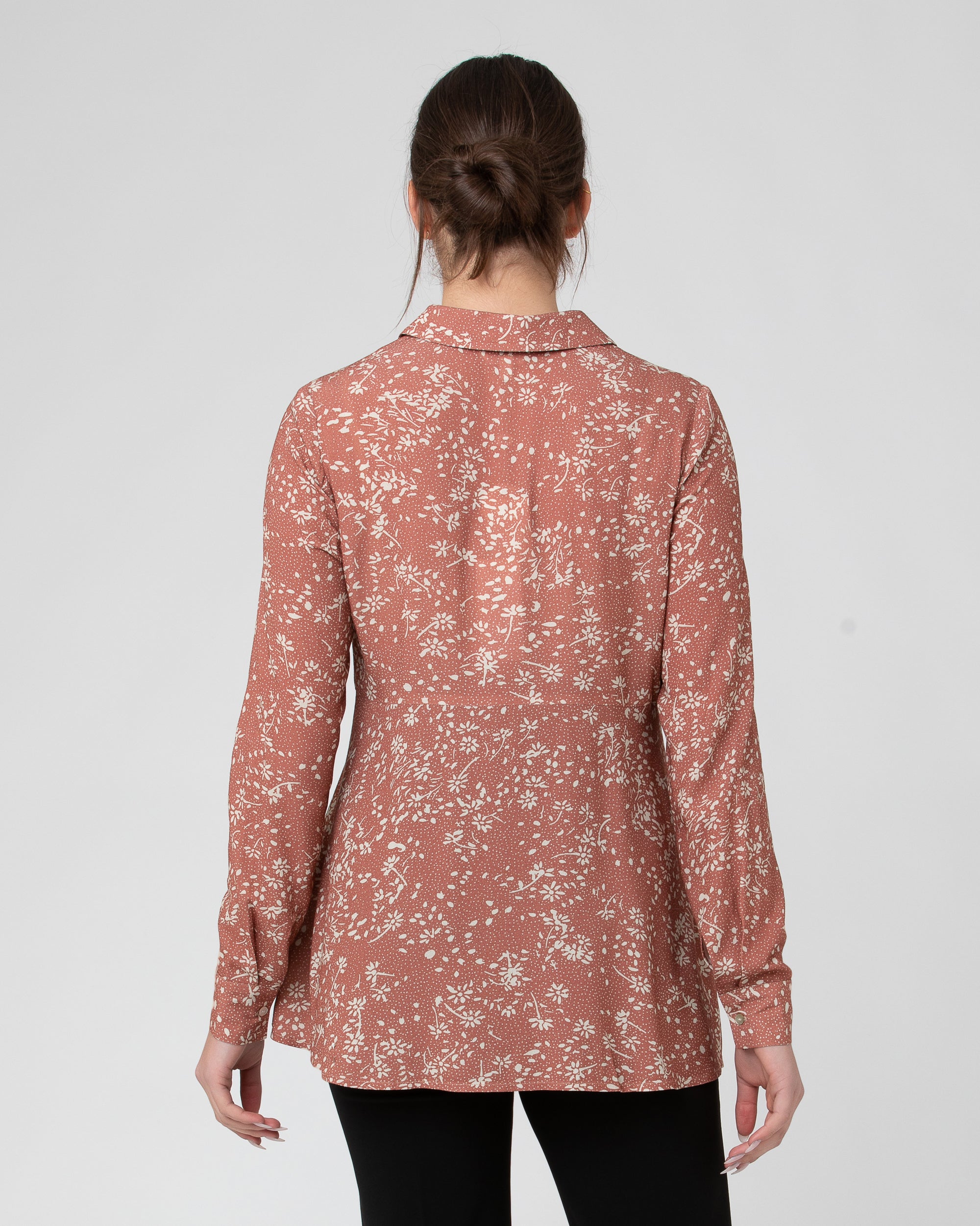 Katya Peplum Shirt Rose / Natural