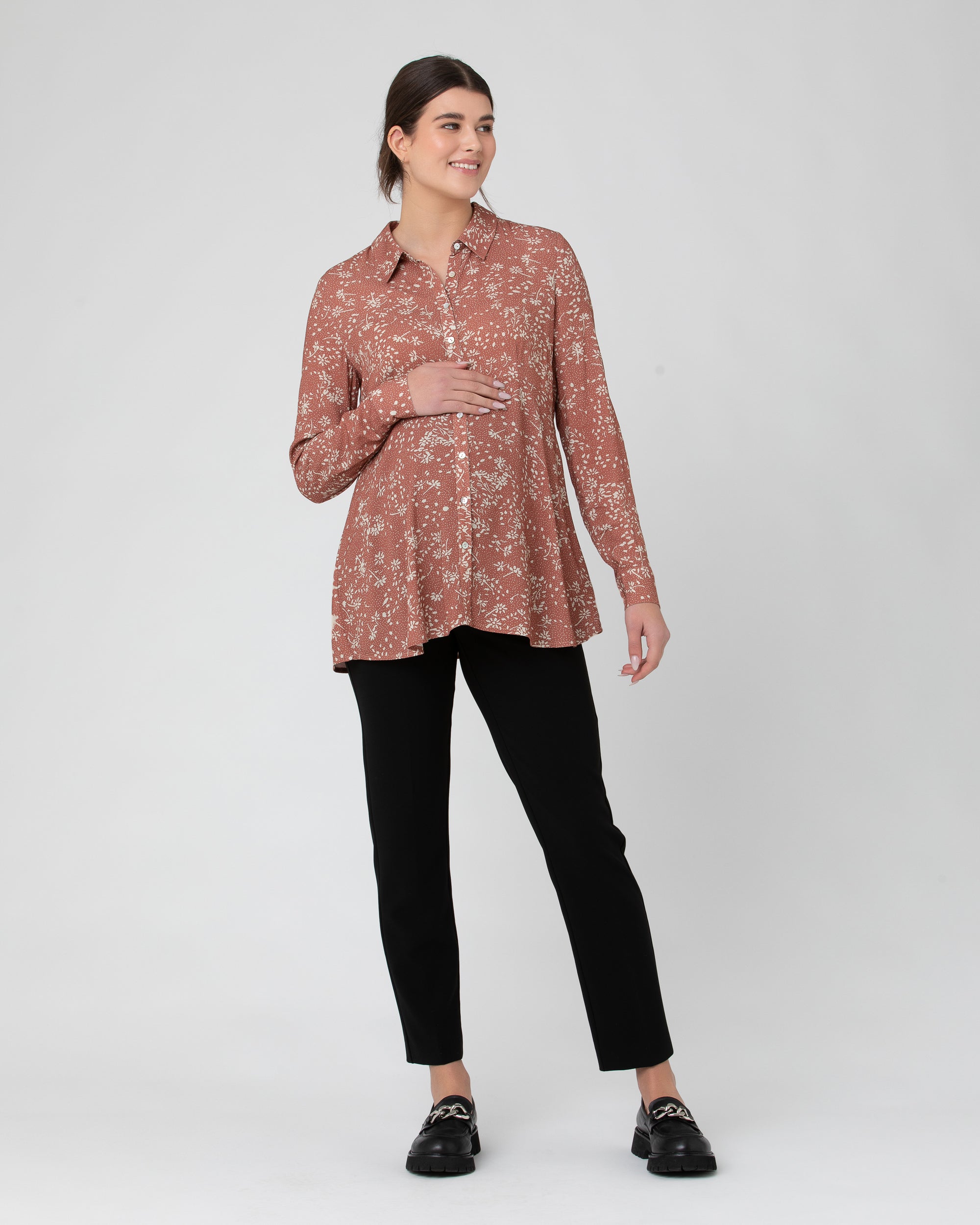 Katya Peplum Shirt Rose / Natural