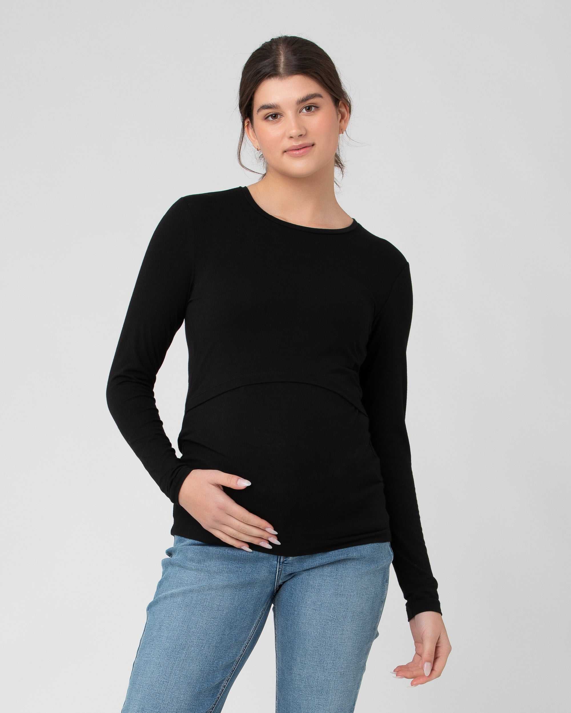 Organic Cotton Nursing Top Black