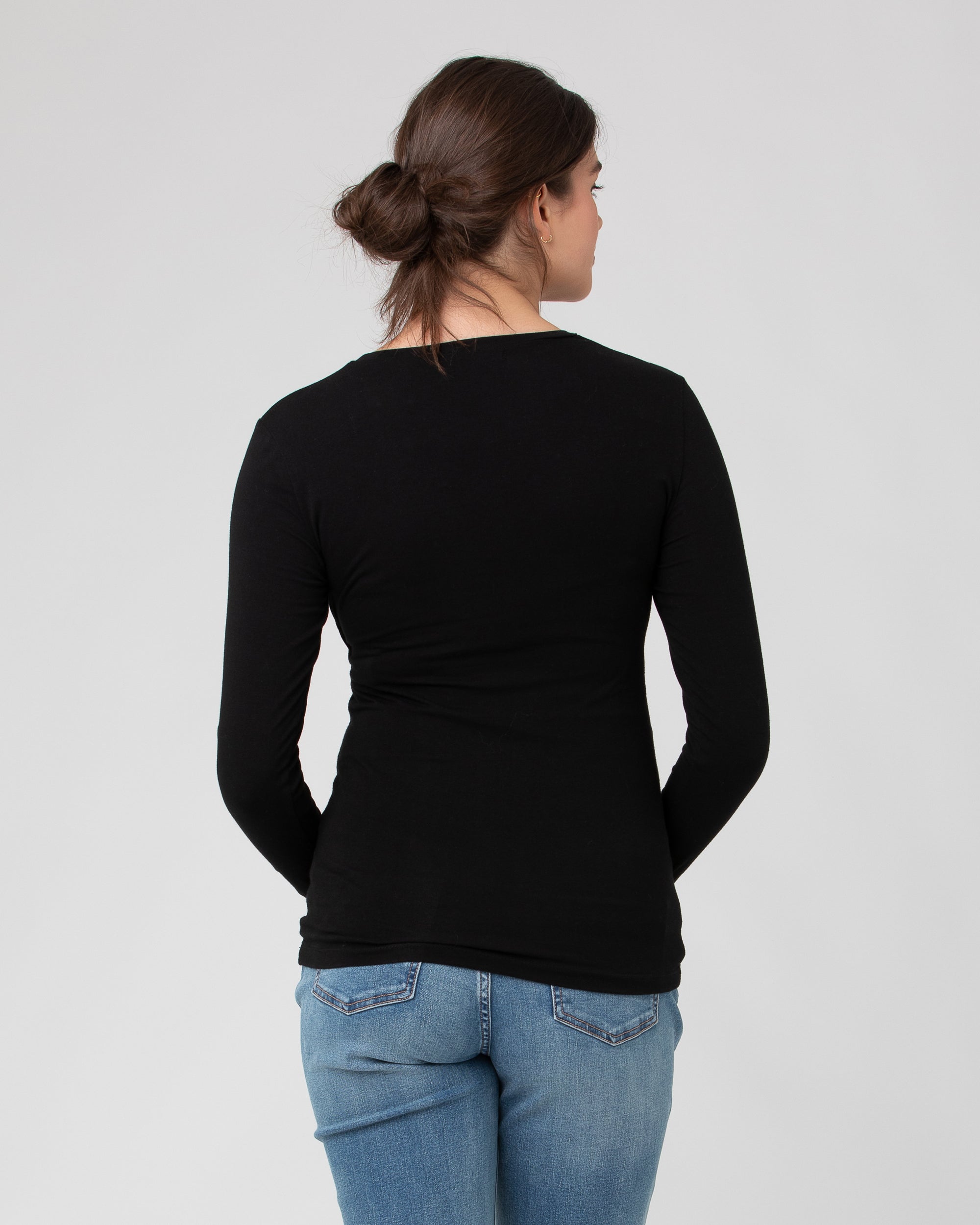 Organic Cotton Nursing Top Black