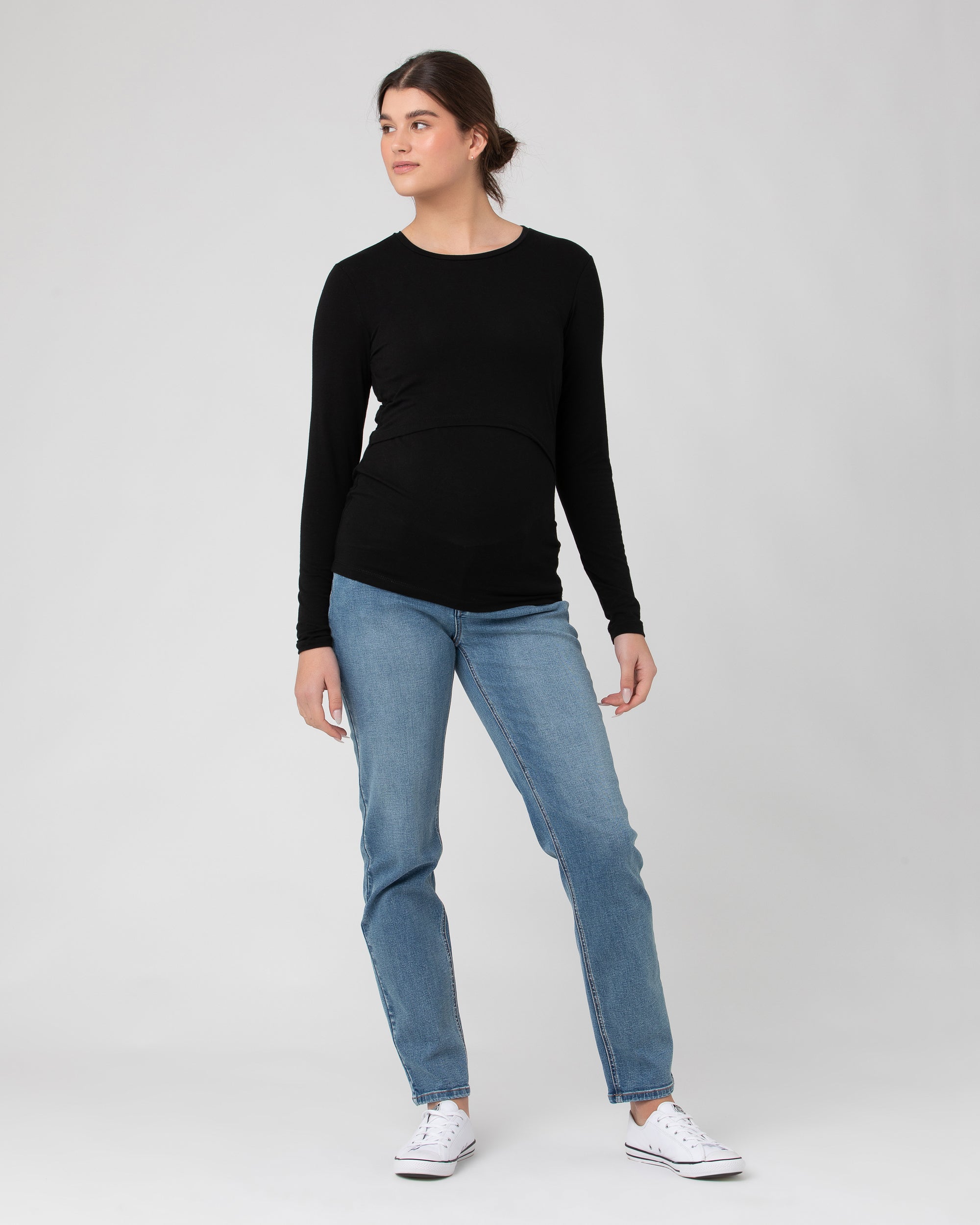 Organic Cotton Nursing Top Black