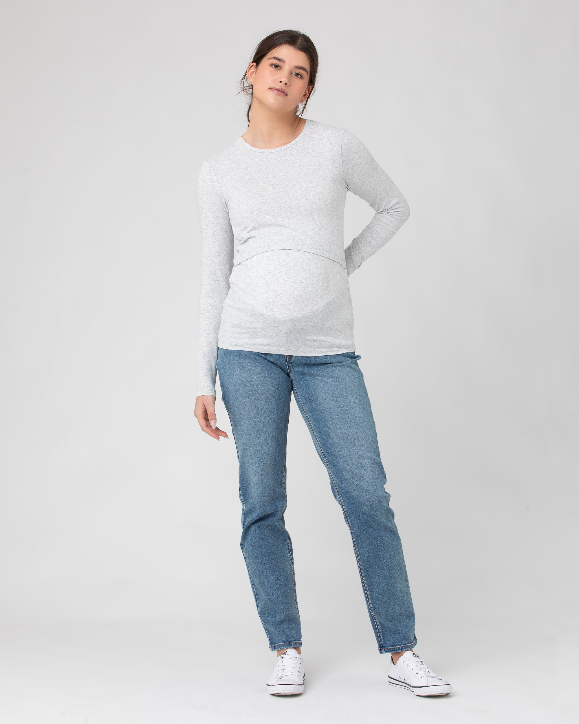 Organic Cotton Nursing Top Silver Marle