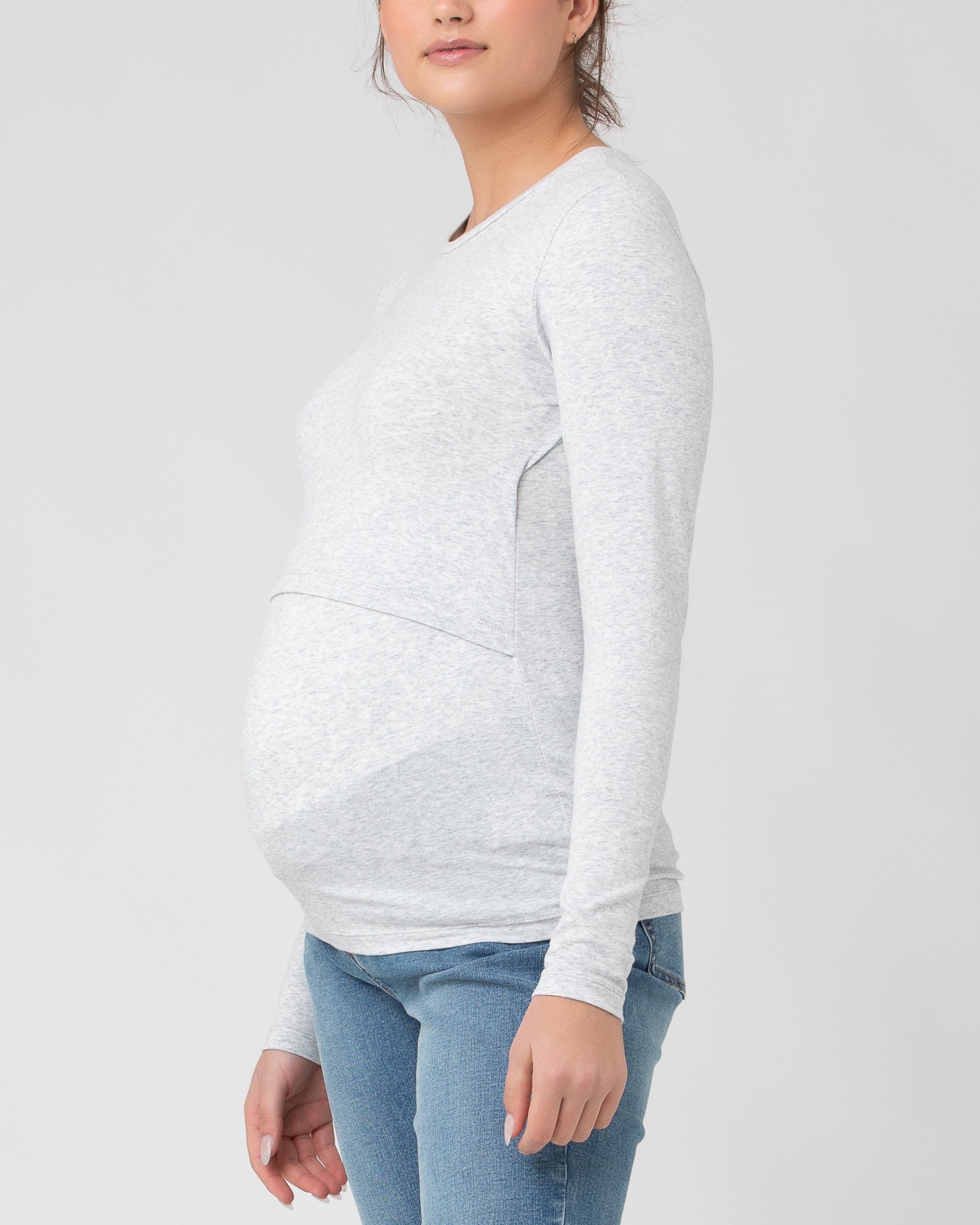 Organic Cotton Nursing Top Silver Marle