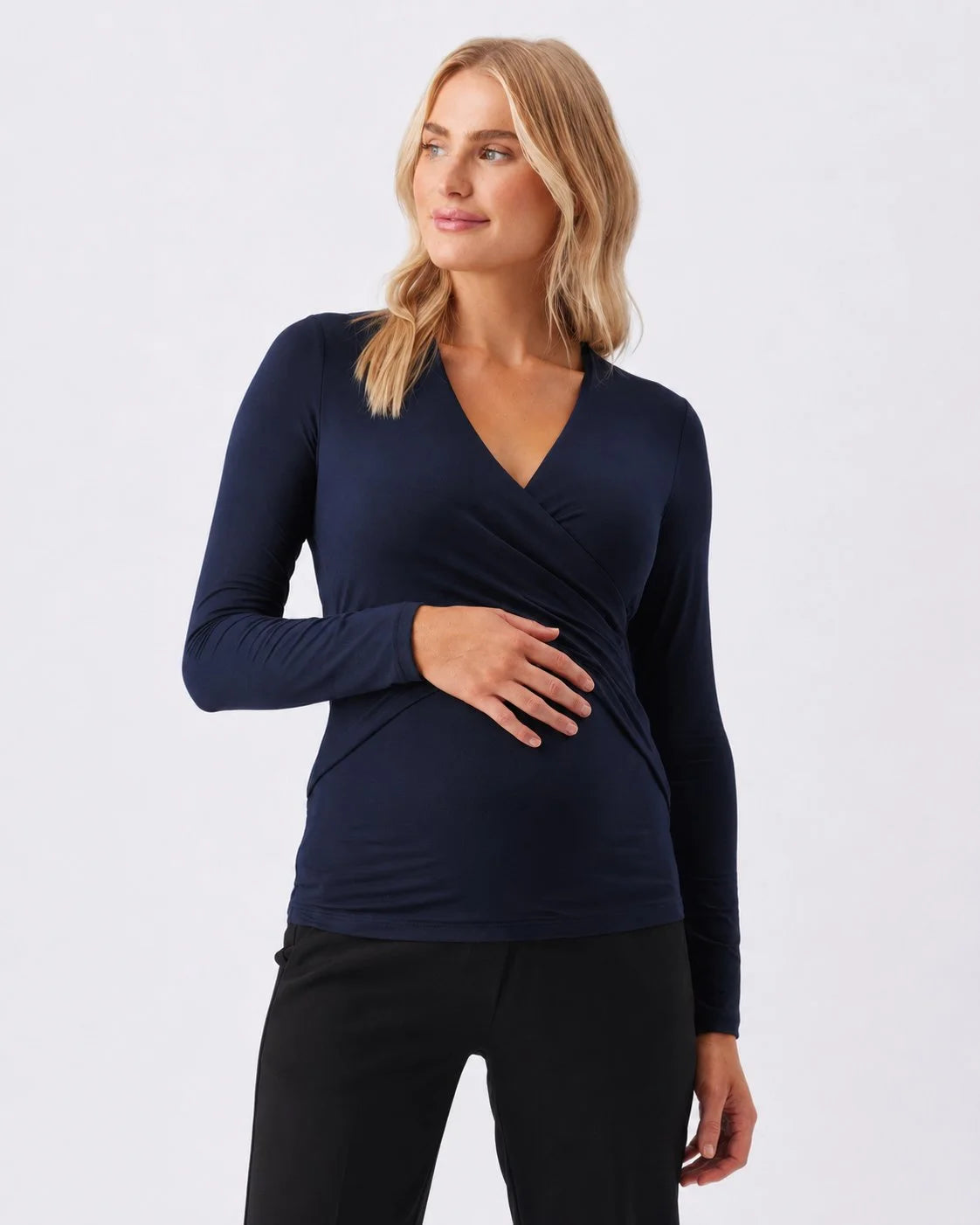 Luxe Knit Embrace Nursing Top Navy