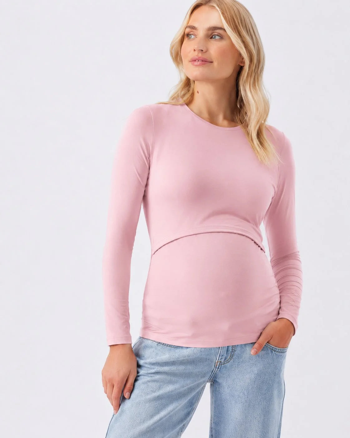 Luxe Knit Nursing Top  Pink