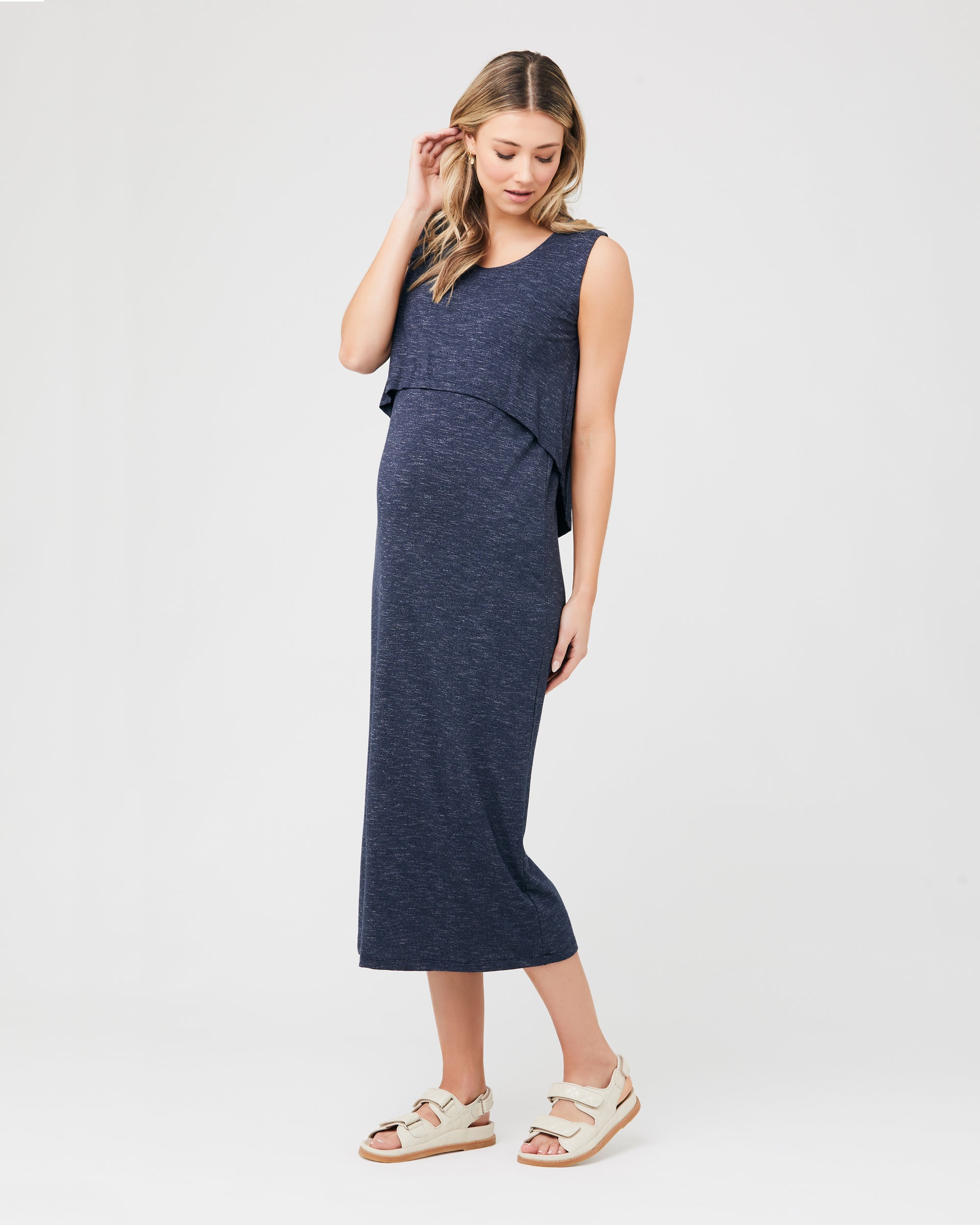 Swing Back Nursing Maxi Dress Denim