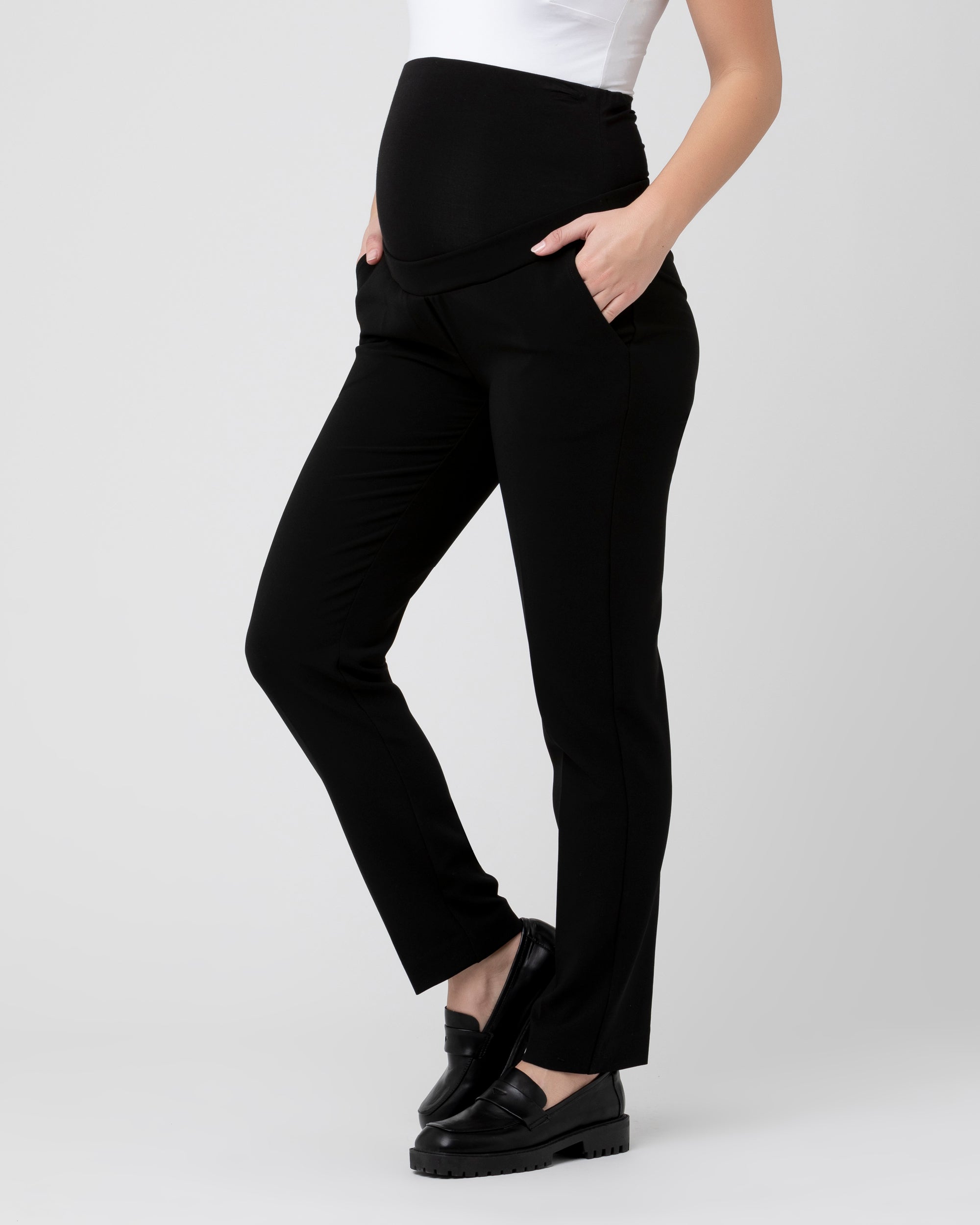 BUMP IT UP MATERNITY Plus Size Black Leopard Print Stretch Harem Trousers |  Yours Clothing